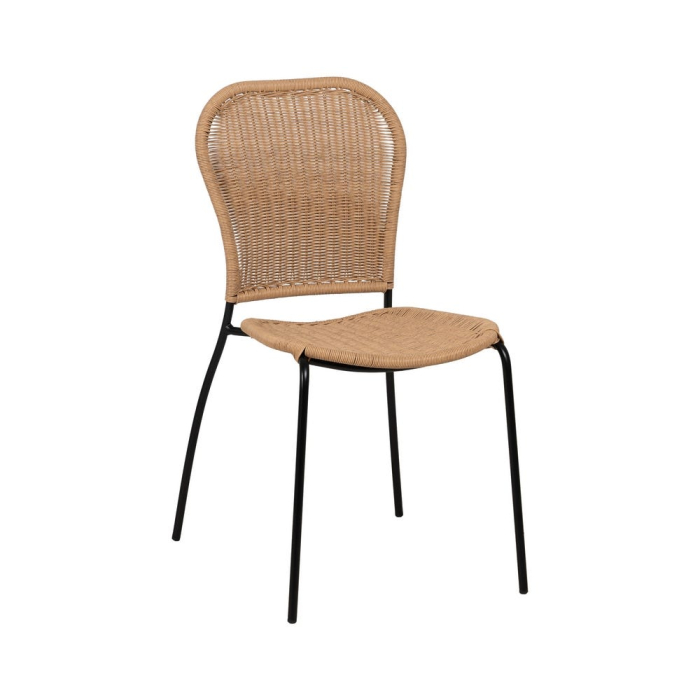 Set scaune interior exterior ratan natural din oțel și polietilenă [2]