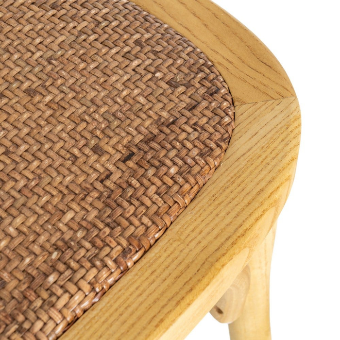 Set 2 scaune din lemn de ulm natural cu spătar în X [9]