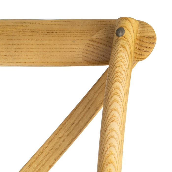 Set 2 scaune din lemn de ulm natural cu spătar în X [6]