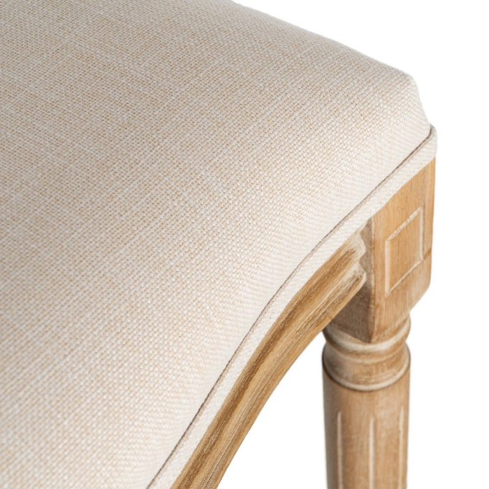 Scaun dining CLASIC, Lemn, Ratan, Stofa In Crem - creativdeco.ro [9]