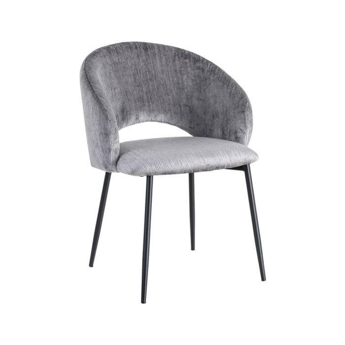 Set 2 scaune dining și Horeca tapițate stofă gri catifea [2]