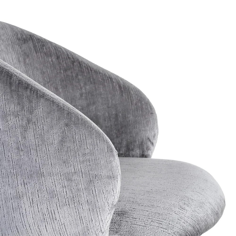 Set 2 scaune dining și Horeca tapițate stofă gri catifea [10]