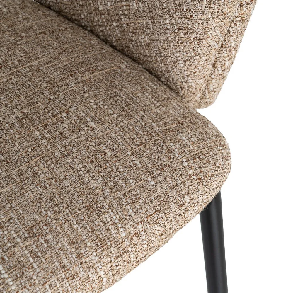 Set 2 scaune dining stofă bej metal negru [7]