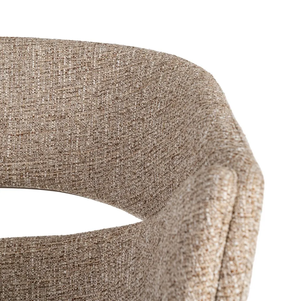 Set 2 scaune dining stofă bej metal negru [10]