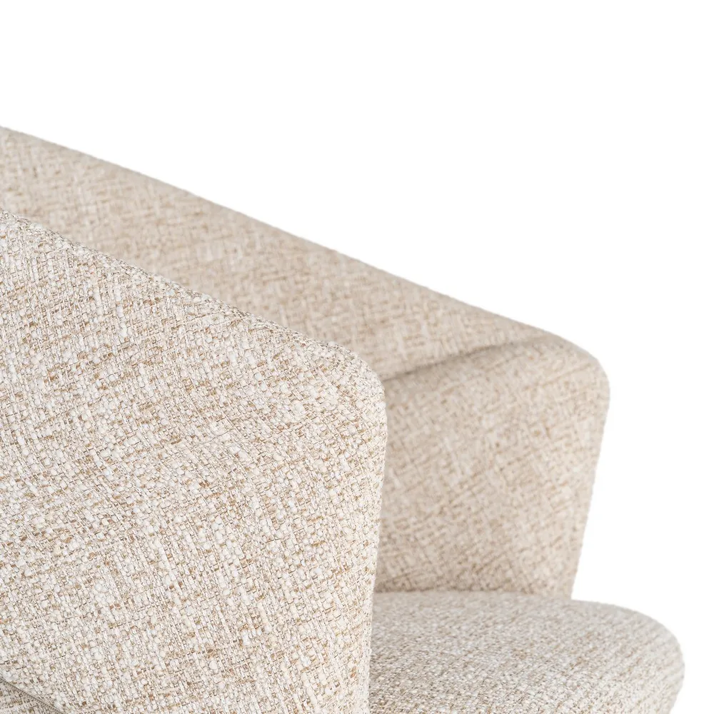 Set 2 scaune dining stofă bej și metal negru [9]