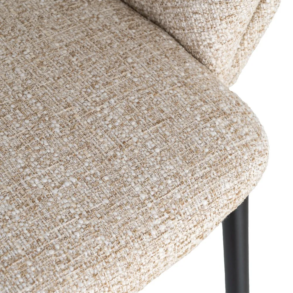 Set 2 scaune dining stofă bej și metal negru [2]