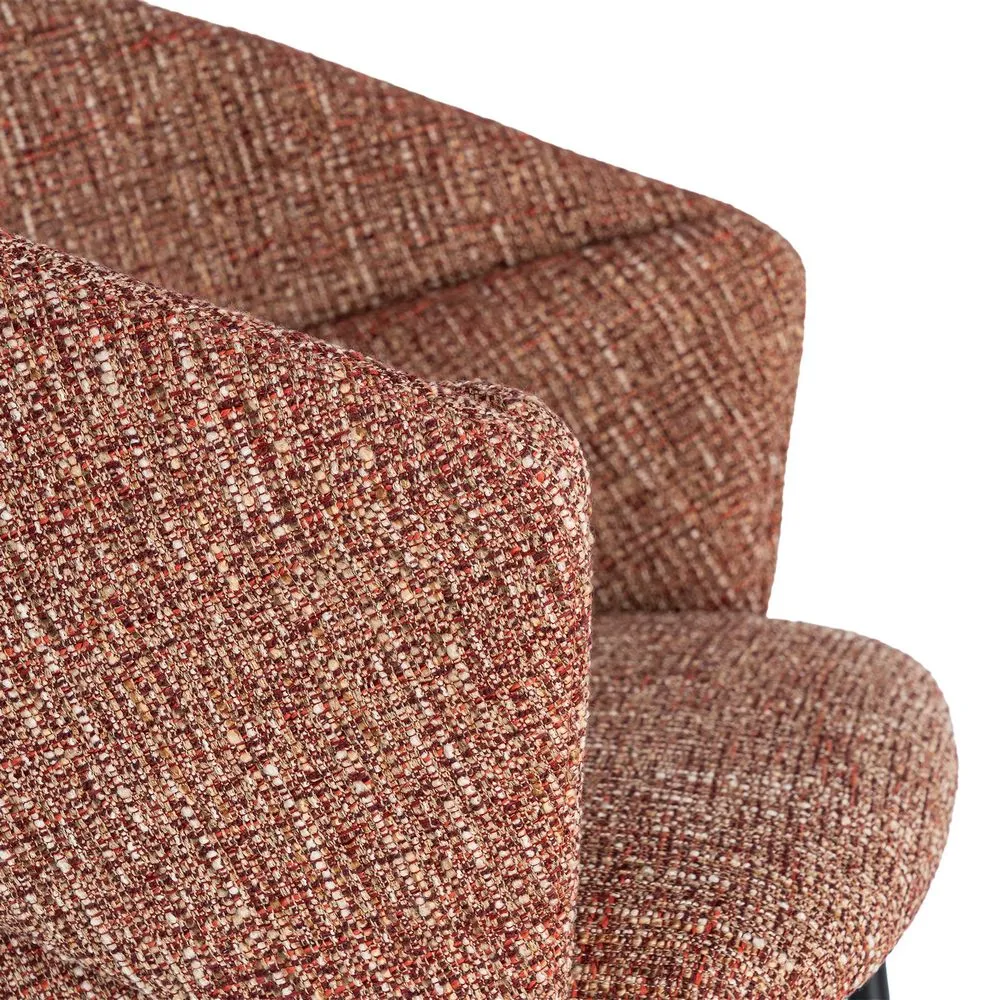 Set 2 scaune dining stofă cărămizie metal negru [10]