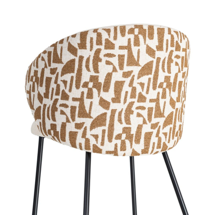 Set 2 scaune crem cu imprimeu decorativ pentru dining [4]