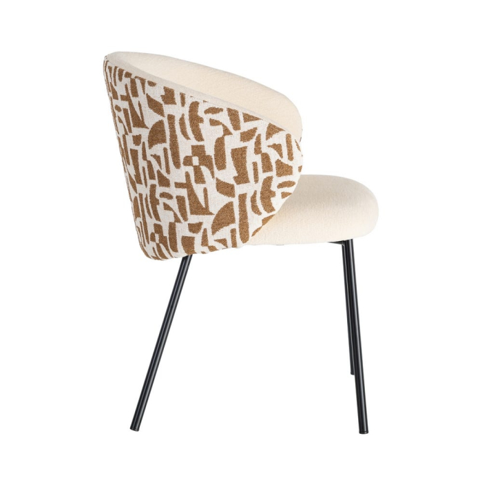Set 2 scaune crem cu imprimeu decorativ pentru dining [5]