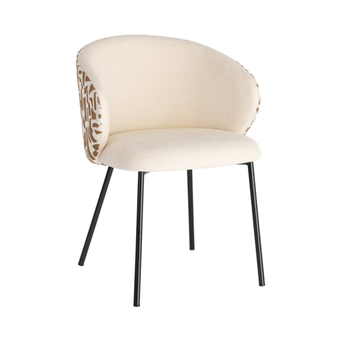 Set 2 scaune crem cu imprimeu decorativ pentru dining [11]