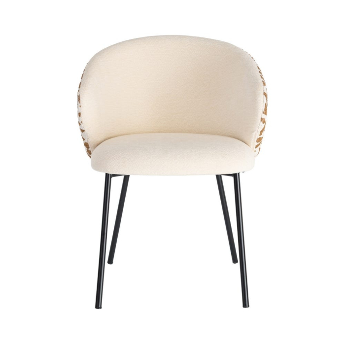Set 2 scaune crem cu imprimeu decorativ pentru dining [8]