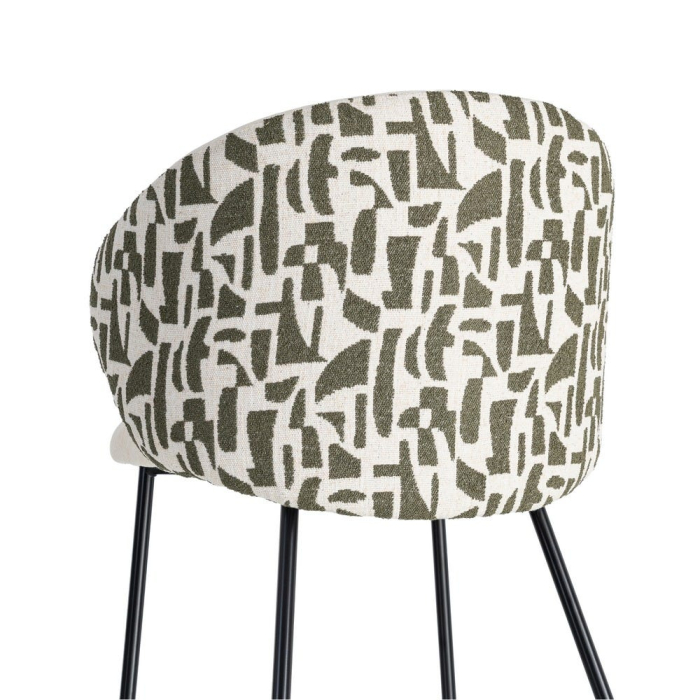 Set 2 scaune crem cu imprimeu geometric verde [6]