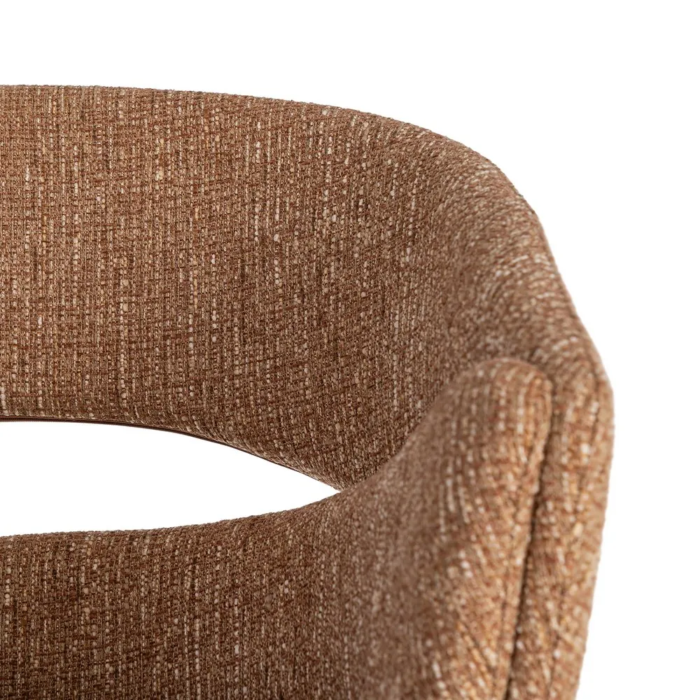 Set 2 scaune dining stofă maro metal negru [8]