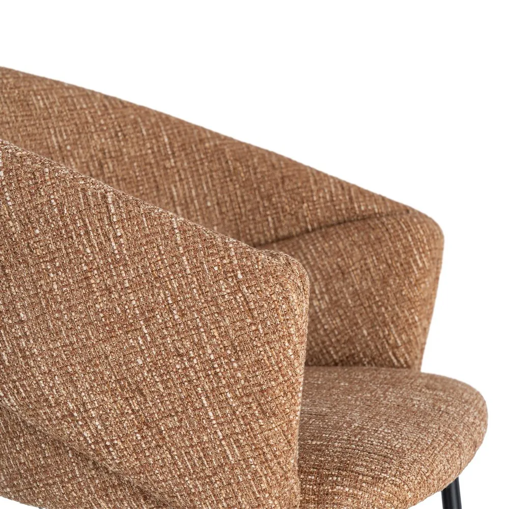 Set 2 scaune dining stofă maro metal negru [6]