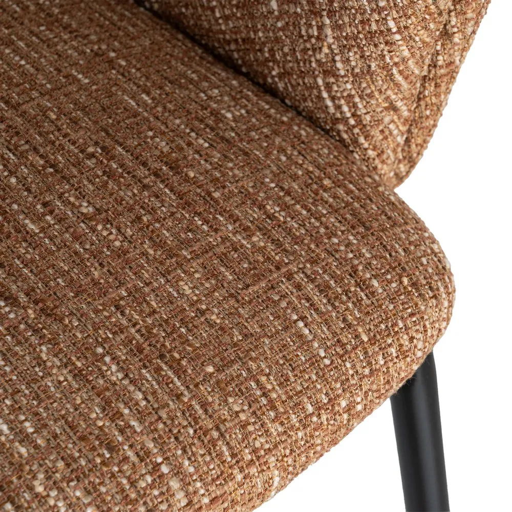 Set 2 scaune dining stofă maro metal negru [9]