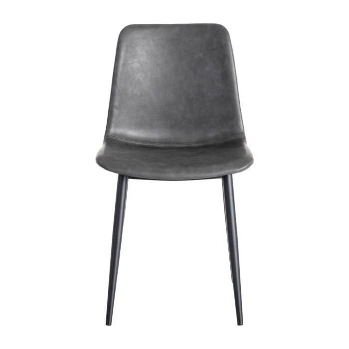 Set 2 scaune dining gri piele ecologică metal HoReCa [4]