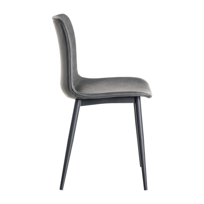 Set 2 scaune dining gri piele ecologică metal HoReCa [3]