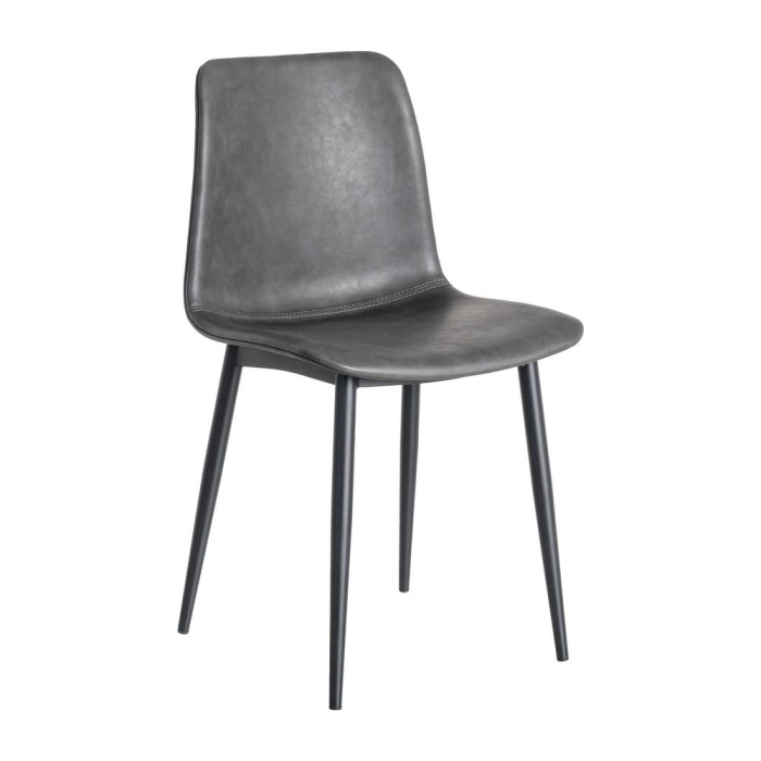 Set 2 scaune dining gri piele ecologică metal HoReCa [2]