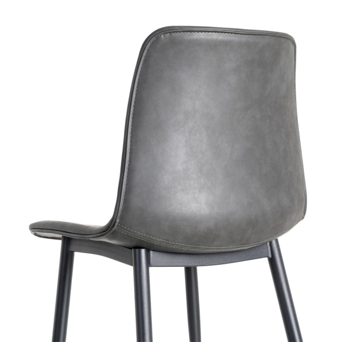 Set 2 scaune dining gri piele ecologică metal HoReCa [6]