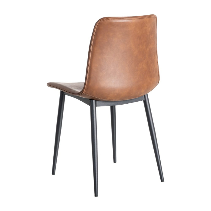 Set 2 scaune dining maro piele ecologică metal HoReCa [5]