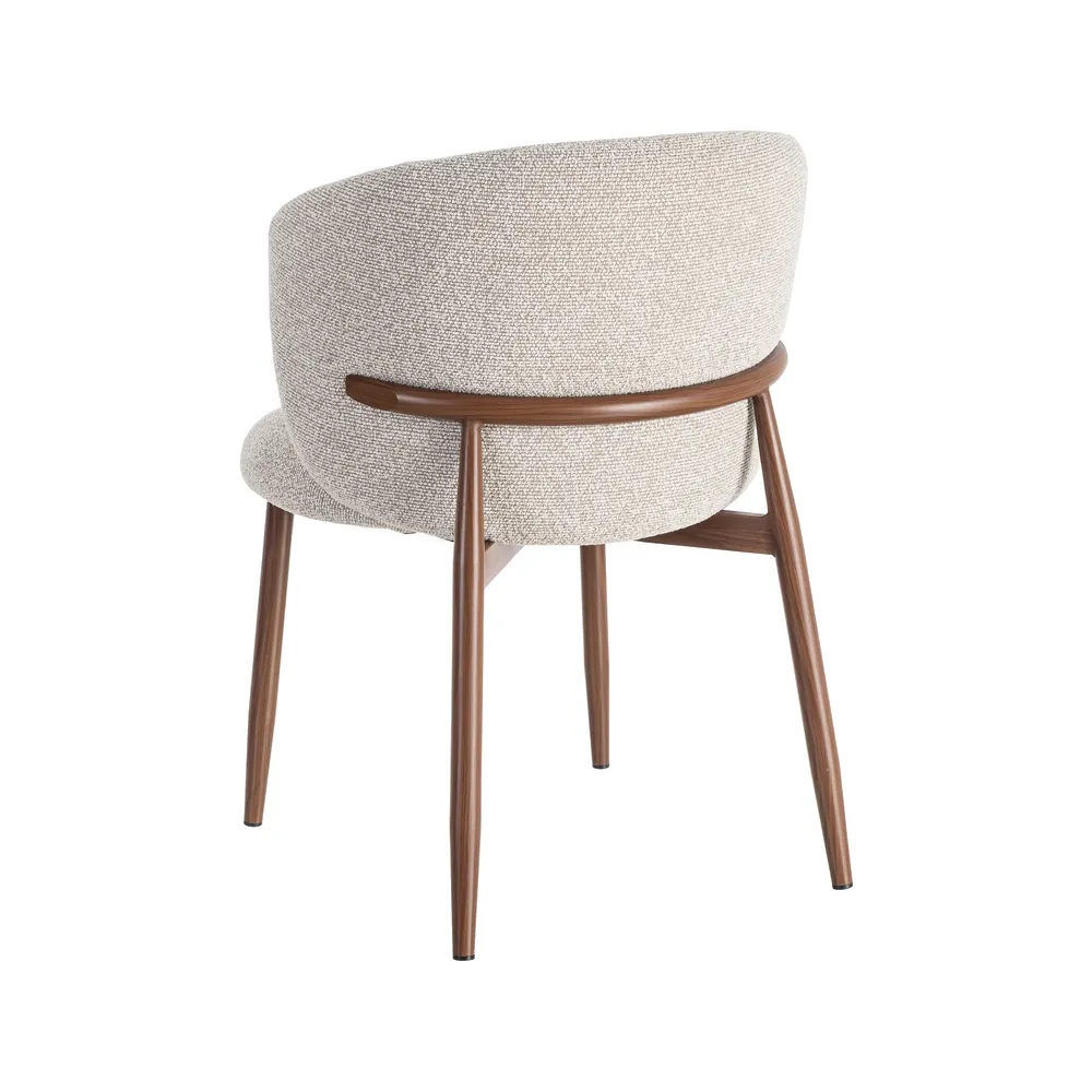 Set 2 scaune dining și Horeca tapițate stofă bej marmorat pe structură metalică [5]