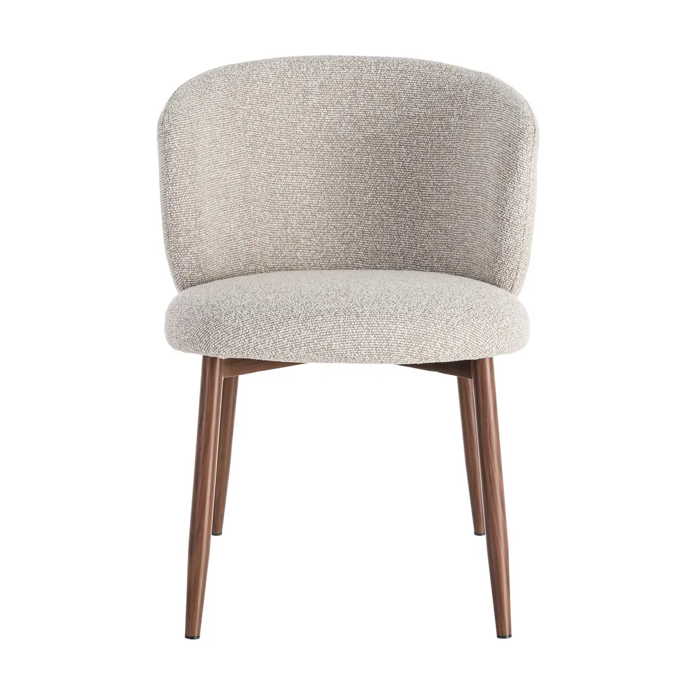 Set 2 scaune dining și Horeca tapițate stofă bej marmorat pe structură metalică [2]