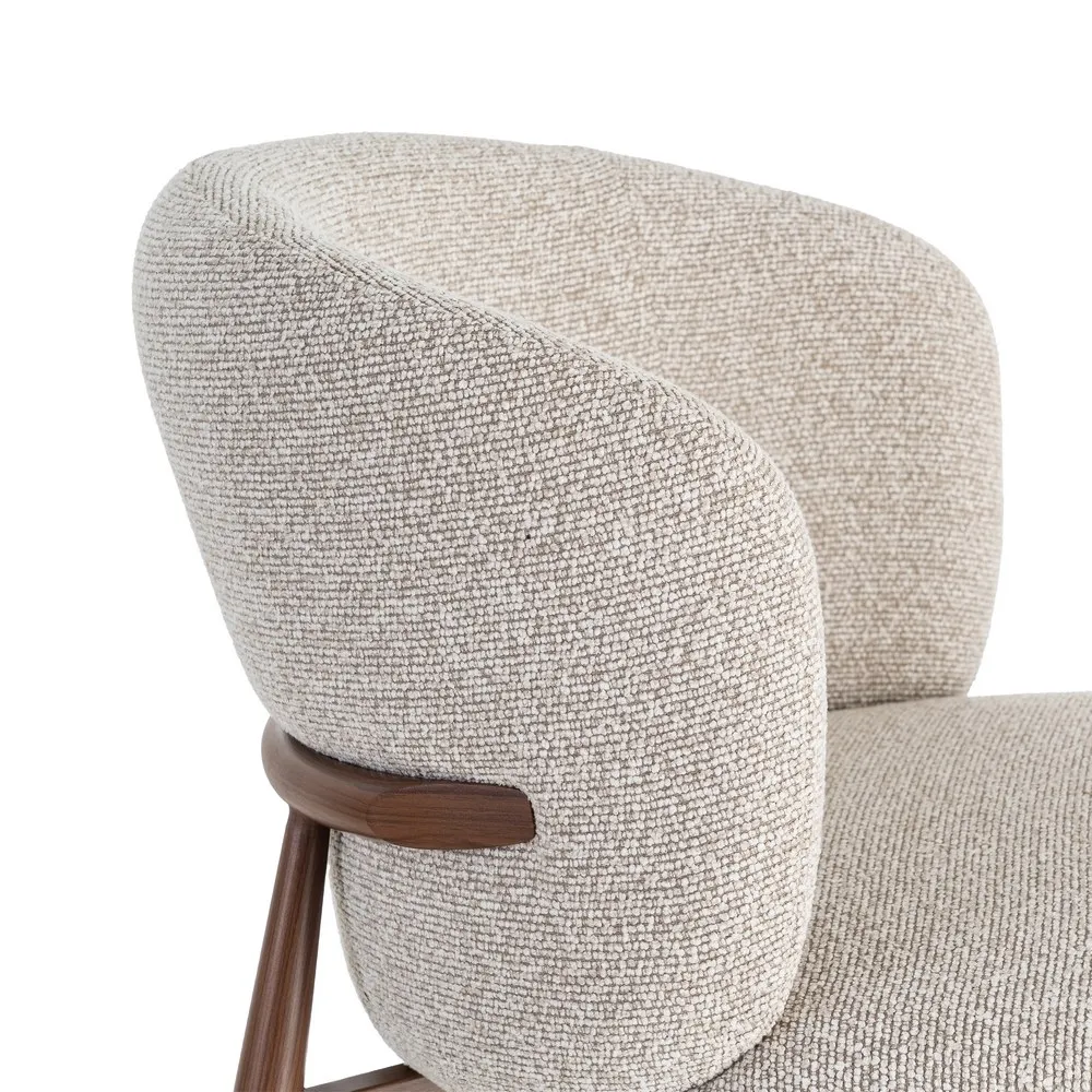 Set 2 scaune dining și Horeca tapițate stofă bej marmorat pe structură metalică [8]