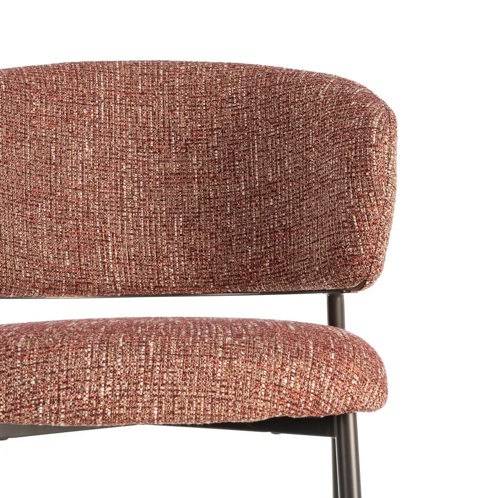 Set 2 scaune dining și Horeca tapițate stofă roșu marmorat și bază metalică [11]