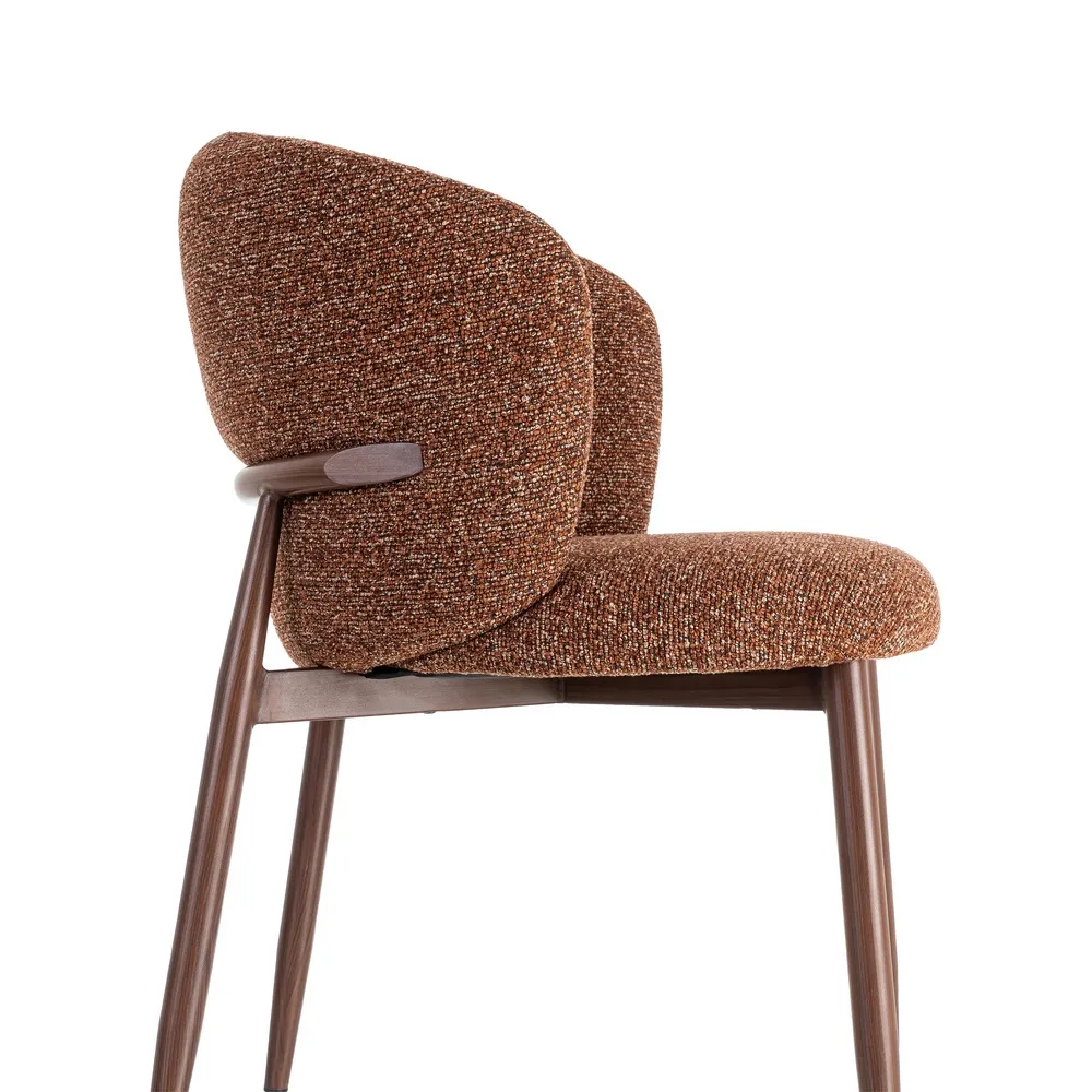 Set 2 scaune dining și Horeca tapițate stofă teracotă marmorată [7]