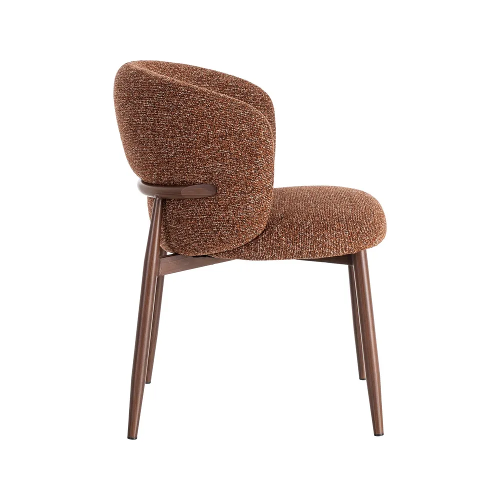 Set 2 scaune dining și Horeca tapițate stofă teracotă marmorată [4]