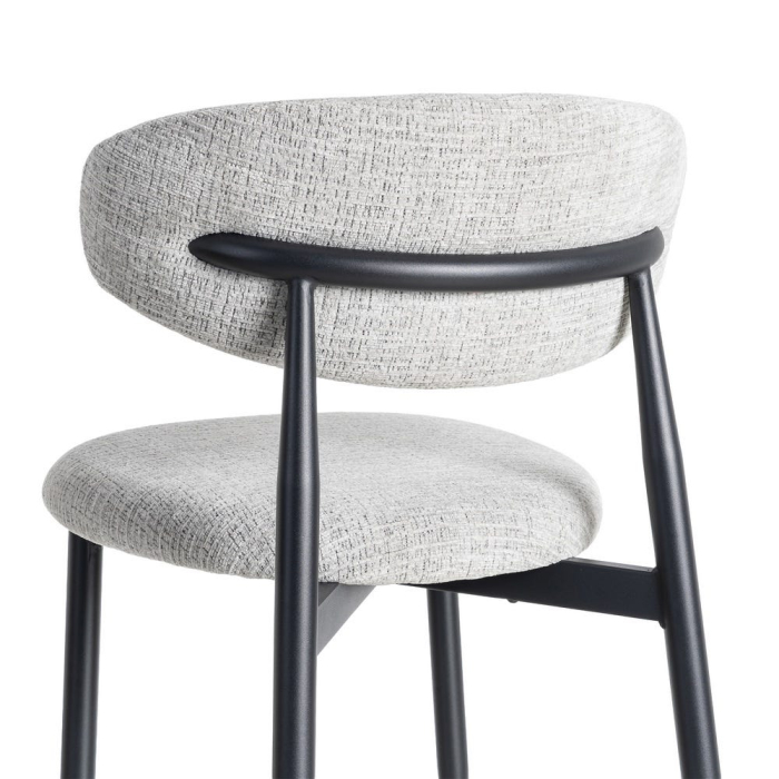 Set 2 scaune dining tapițate gri cu picioare metalice negre [7]