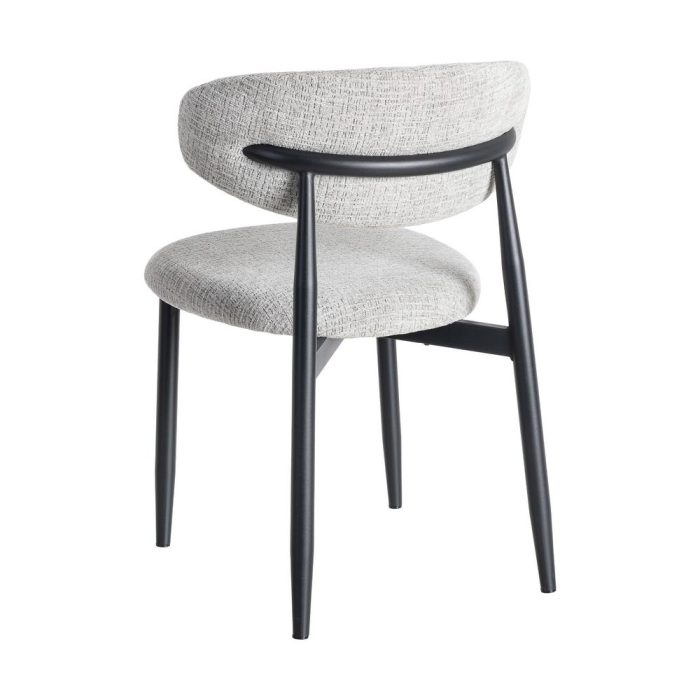 Set 2 scaune dining tapițate gri cu picioare metalice negre [6]