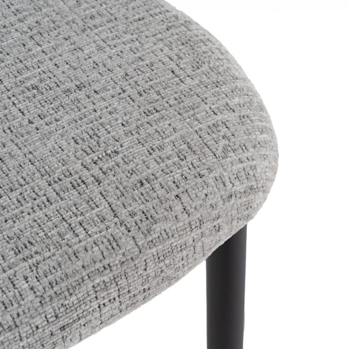 Set 2 scaune gri tapițate cu picioare negre metalice – design modern Ixia [7]