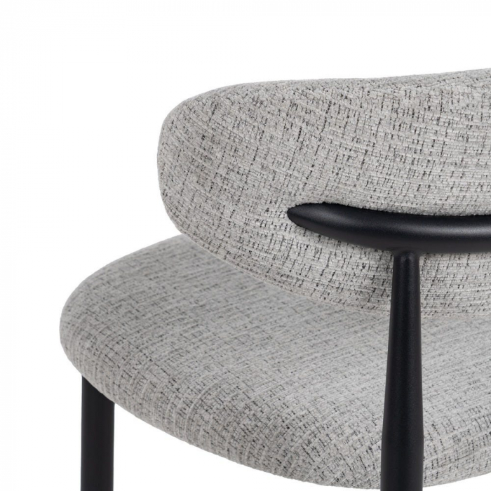 Set 2 scaune gri tapițate cu picioare negre metalice – design modern Ixia [8]