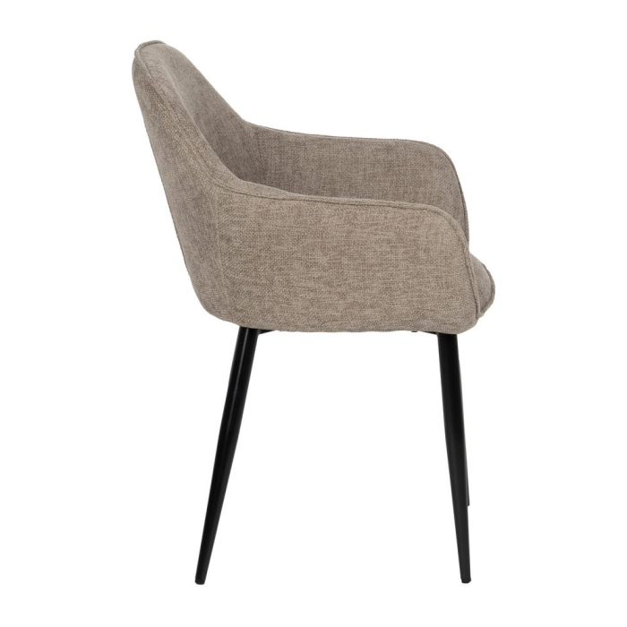 Scaune taupe tapițate cu brațe – set 2 bucăți, design curbat horeca [3]