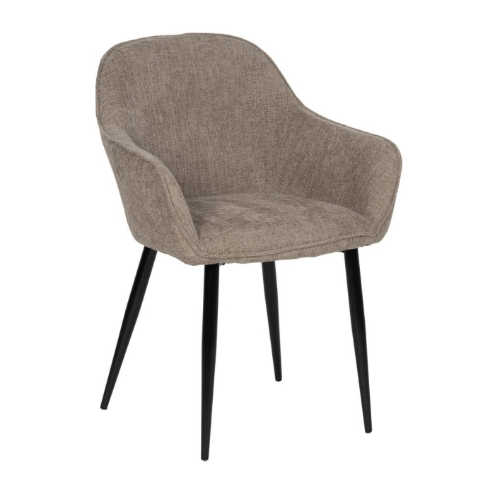 Scaune taupe tapițate cu brațe – set 2 bucăți, design curbat horeca [2]
