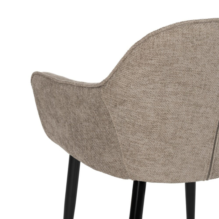 Scaune taupe tapițate cu brațe – set 2 bucăți, design curbat horeca [9]
