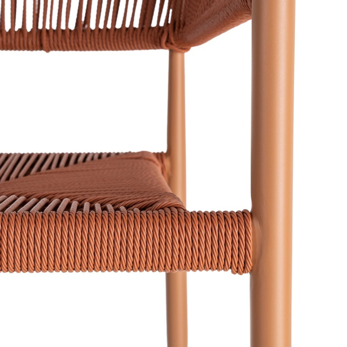 Set 2 scaune HoReCa exterior din aluminiu și ratan PE terracotta [3]