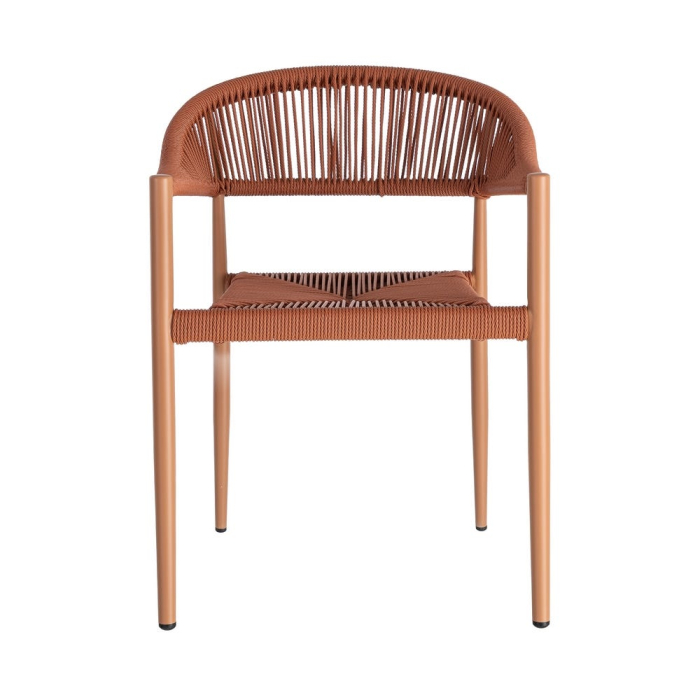 Set 2 scaune HoReCa exterior din aluminiu și ratan PE terracotta [8]