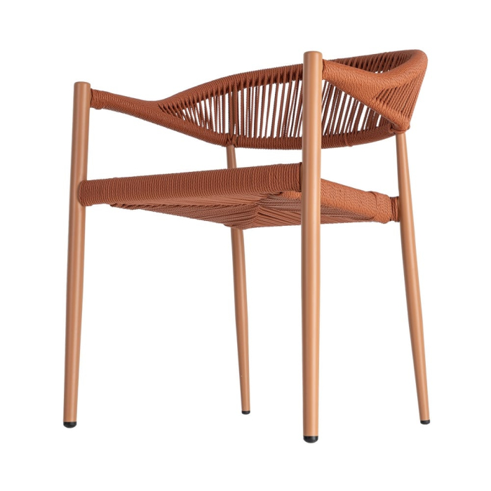 Set 2 scaune HoReCa exterior din aluminiu și ratan PE terracotta [7]