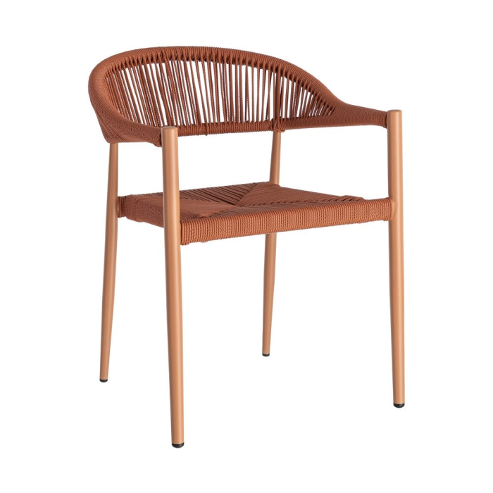 Set 2 scaune HoReCa exterior din aluminiu și ratan PE terracotta [11]