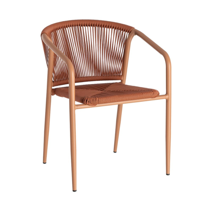 Set 2 scaune HoReCa exterior aluminiu ratan PE terracotta [11]