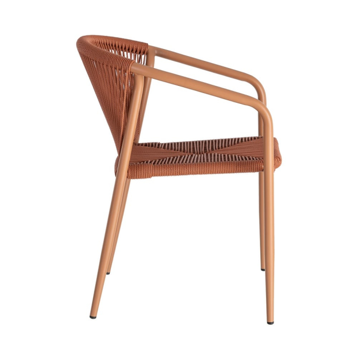 Set 2 scaune HoReCa exterior aluminiu ratan PE terracotta [5]