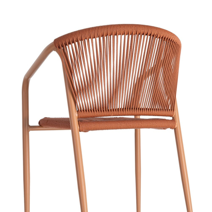 Set 2 scaune HoReCa exterior aluminiu ratan PE terracotta [4]