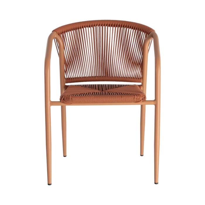Set 2 scaune HoReCa exterior aluminiu ratan PE terracotta [8]