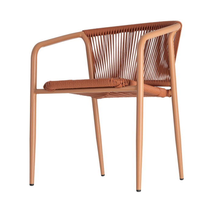 Set 2 scaune HoReCa exterior aluminiu ratan PE terracotta [7]