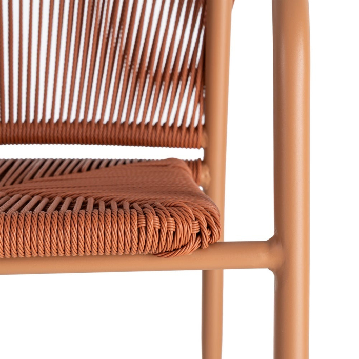 Set 2 scaune HoReCa exterior aluminiu ratan PE terracotta [3]
