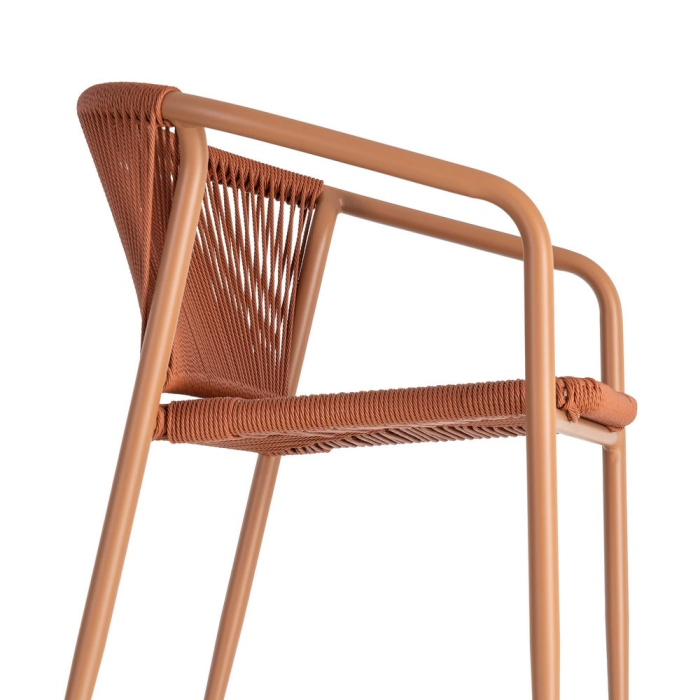 Set 2 scaune HoReCa exterior aluminiu ratan PE terracotta [2]