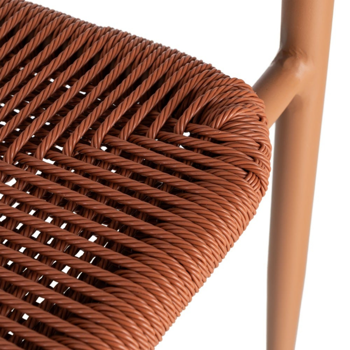 Set 2 scaune HoReCa exterior aluminiu ratan PE terracotta [9]