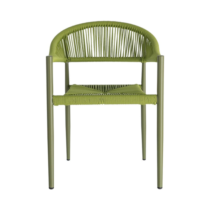 Set 2 scaune HoReCa exterior aluminiu ratan PE verde [8]